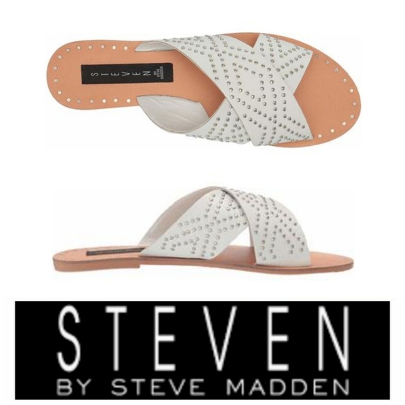 Steve Madden Shoes - Steven by Steve Madden Studded Leather Slides
